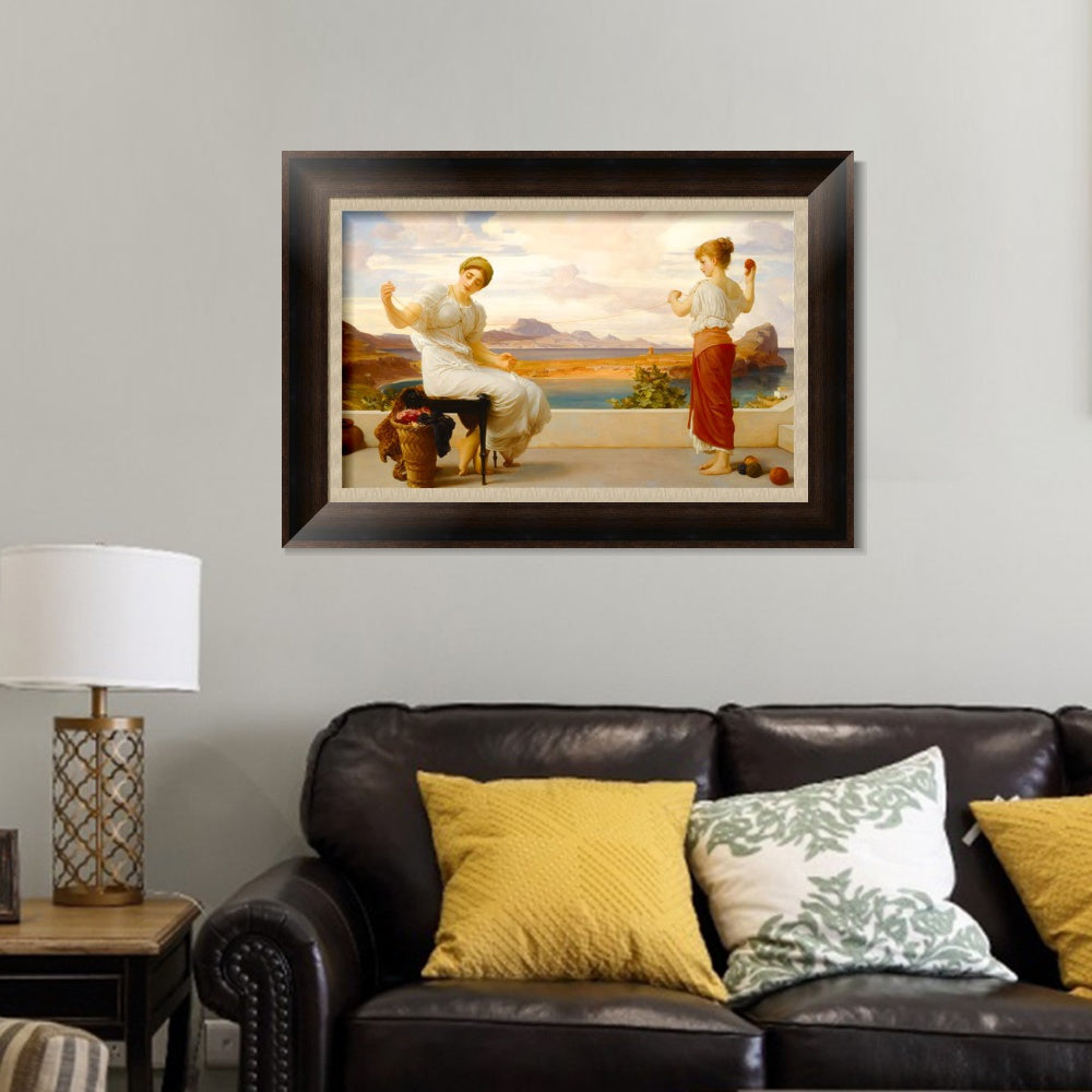 INVIN ART Framed Canvas Art Giclee Print Winding the Skein by Lord Frederick Leighton Wall Art