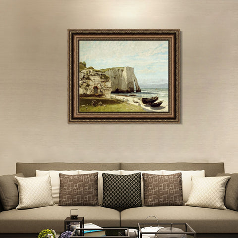 INVIN ART Framed Canvas Art Giclee Print Die Küste von Etretat by Gustave Courbet Wall Art Living Room Home Office Decorations