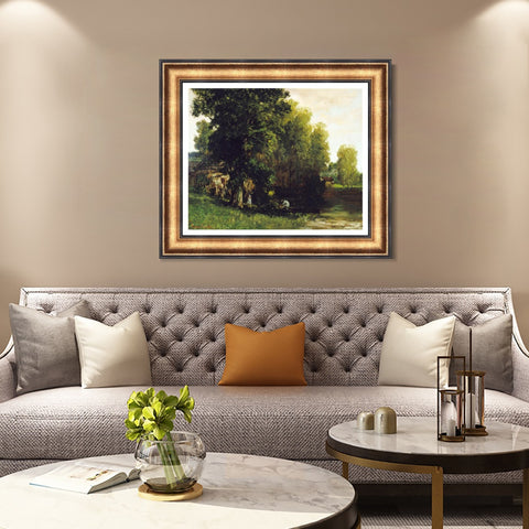 INVIN ART Framed Canvas Art Giclee Print Series#004 by Gustave Courbet Wall Art Living Room Home Office Decorations