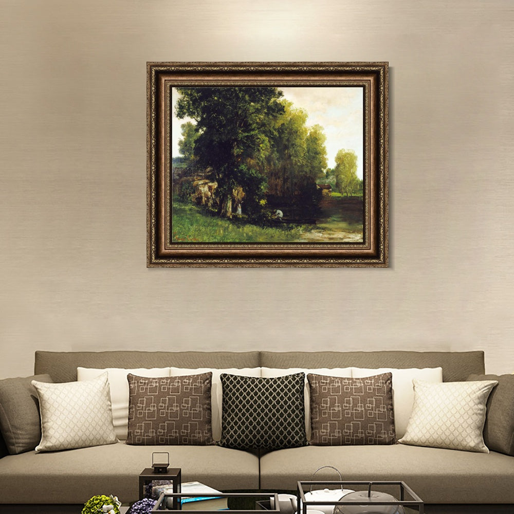 INVIN ART Framed Canvas Art Giclee Print Series#004 by Gustave Courbet Wall Art
