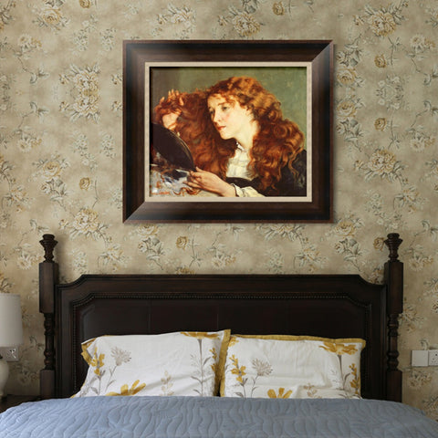 INVIN ART Framed Canvas Art Giclee Print Ritratto di Jo, bella ragazza irlandese (1865) by Gustave Courbet Wall Art Living Room Home Office Decorations