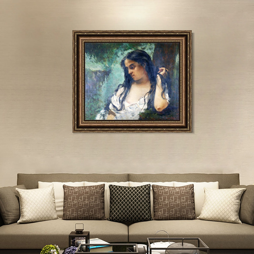 INVIN ART Framed Canvas Art Giclee Print Series#007 by Gustave Courbet Wall Art