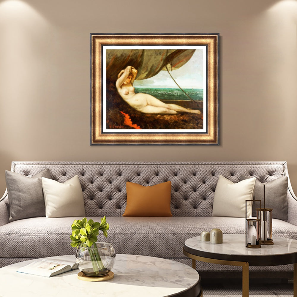 INVIN ART Framed Canvas Art Giclee Print Series#008 by Gustave Courbet Wall Art