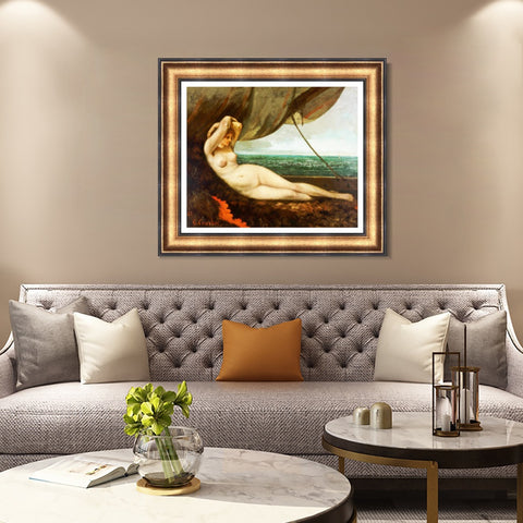 INVIN ART Framed Canvas Art Giclee Print Series#008 by Gustave Courbet Wall Art Living Room Home Office Decorations