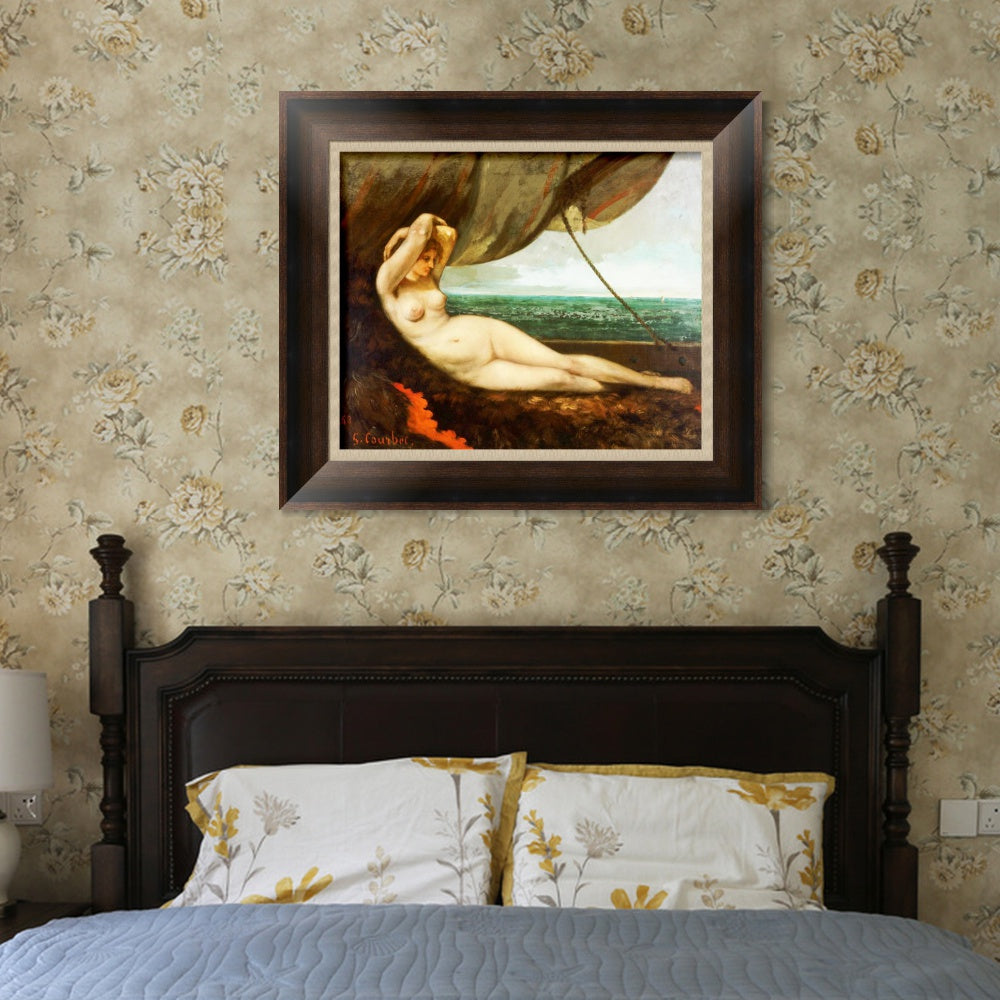 INVIN ART Framed Canvas Art Giclee Print Series#008 by Gustave Courbet Wall Art