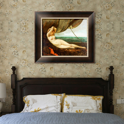 INVIN ART Framed Canvas Art Giclee Print Series#008 by Gustave Courbet Wall Art Living Room Home Office Decorations