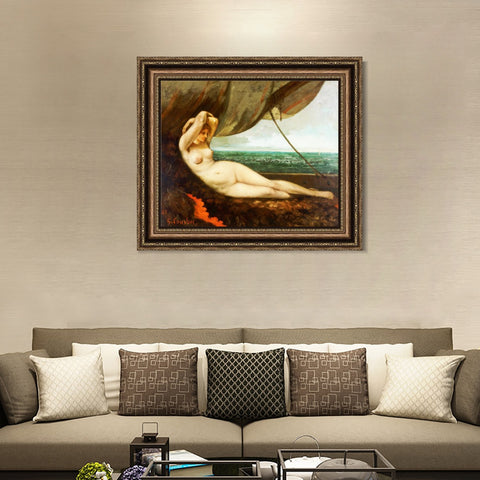 INVIN ART Framed Canvas Art Giclee Print Series#008 by Gustave Courbet Wall Art Living Room Home Office Decorations