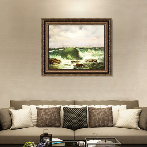 INVIN ART Framed Canvas Art Giclee Print Series#009 by Gustave Courbet Wall Art Living Room Home Office Decorations