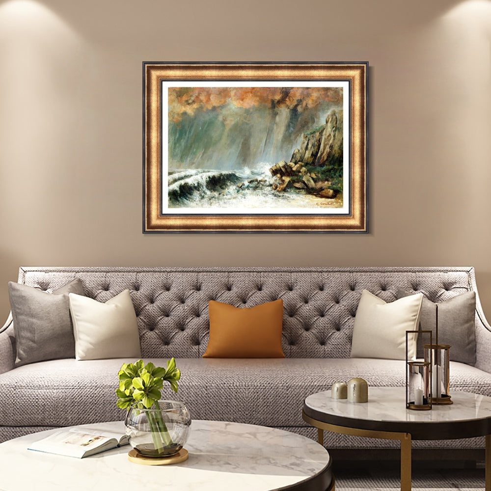 INVIN ART Framed Canvas Art Giclee Print Series#017 by Gustave Courbet Wall Art