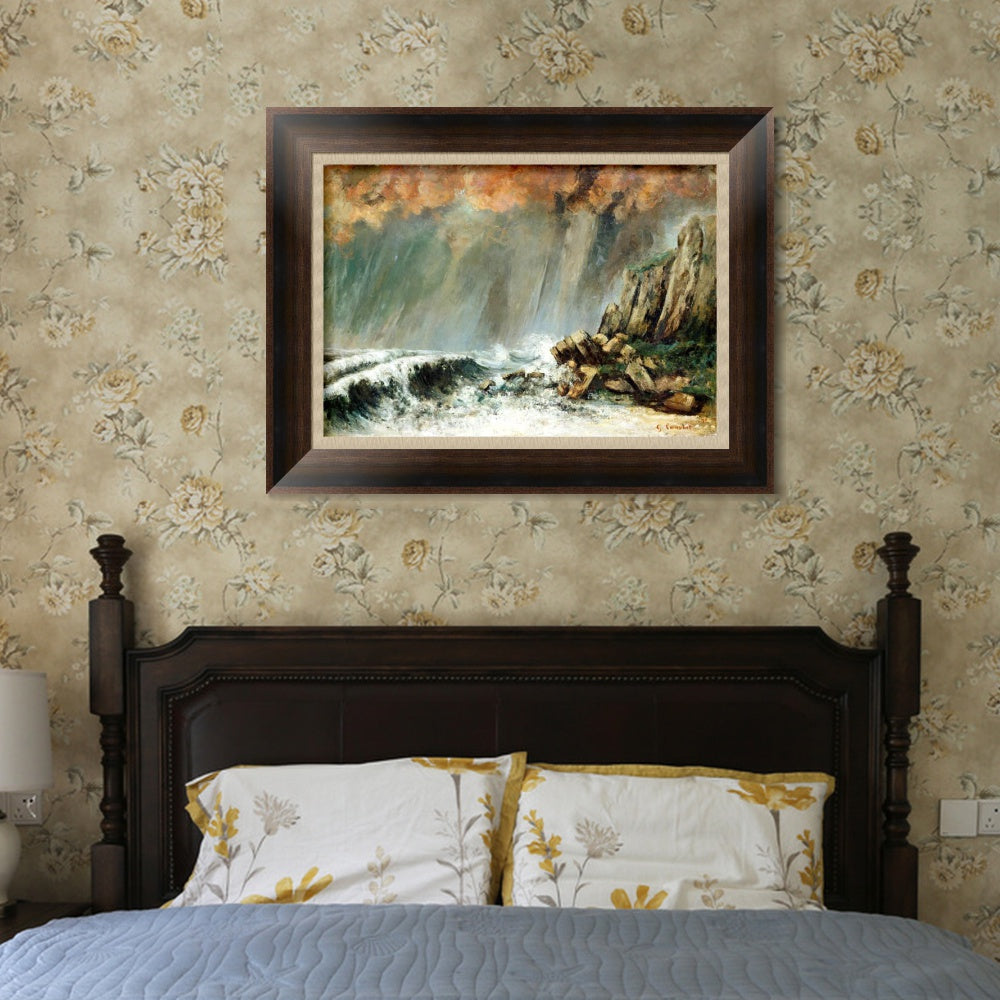INVIN ART Framed Canvas Art Giclee Print Series#017 by Gustave Courbet Wall Art