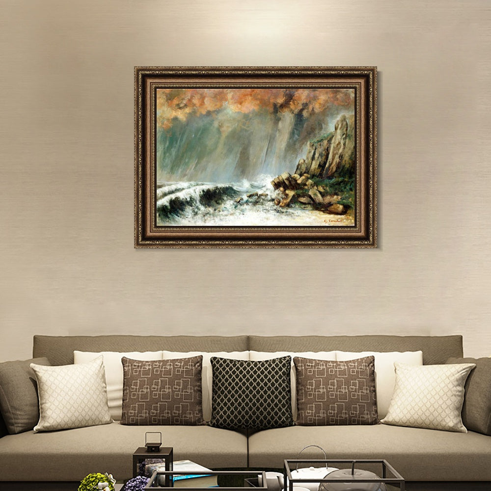 INVIN ART Framed Canvas Art Giclee Print Series#017 by Gustave Courbet Wall Art