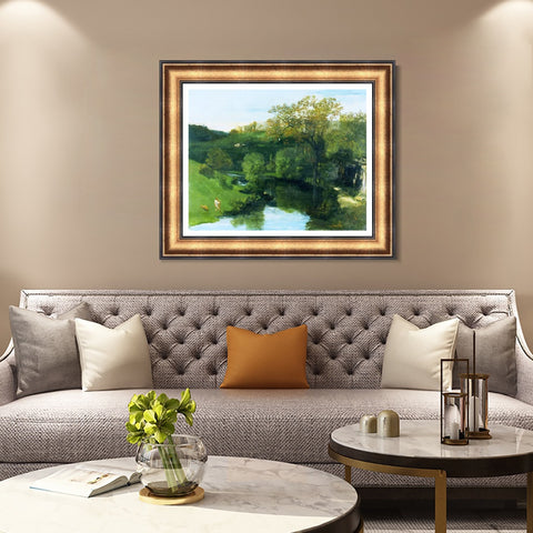 INVIN ART Framed Canvas Art Giclee Print Series#019 by Gustave Courbet Wall Art Living Room Home Office Decorations