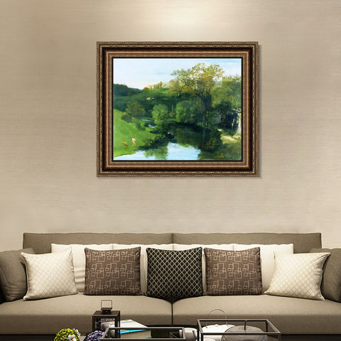 INVIN ART Framed Canvas Art Giclee Print Series#019 by Gustave Courbet Wall Art Living Room Home Office Decorations