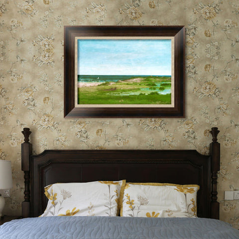 INVIN ART Framed Canvas Art Giclee Print Coast Scene, 1854 by Gustave Courbet Wall Art Living Room Home Office Decorations