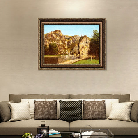 INVIN ART Framed Canvas Art Giclee Print Series#033 by Gustave Courbet Wall Art Living Room Home Office Decorations