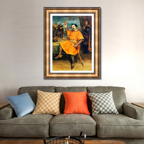 INVIN ART Framed Canvas Art Giclee Print Louis Gueymard (1822-1880) as Robert le Diable by Gustave Courbet Wall Art Living Room Home Office Decorations