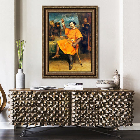 INVIN ART Framed Canvas Art Giclee Print Louis Gueymard (1822-1880) as Robert le Diable by Gustave Courbet Wall Art Living Room Home Office Decorations
