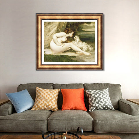INVIN ART Framed Canvas Art Giclee Print Series#045 by Gustave Courbet Wall Art Living Room Home Office Decorations