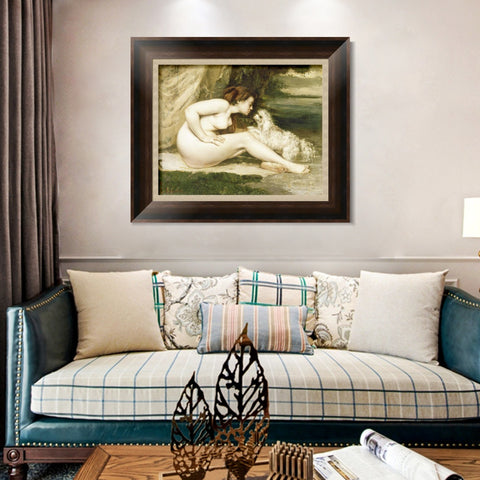 INVIN ART Framed Canvas Art Giclee Print Series#045 by Gustave Courbet Wall Art Living Room Home Office Decorations
