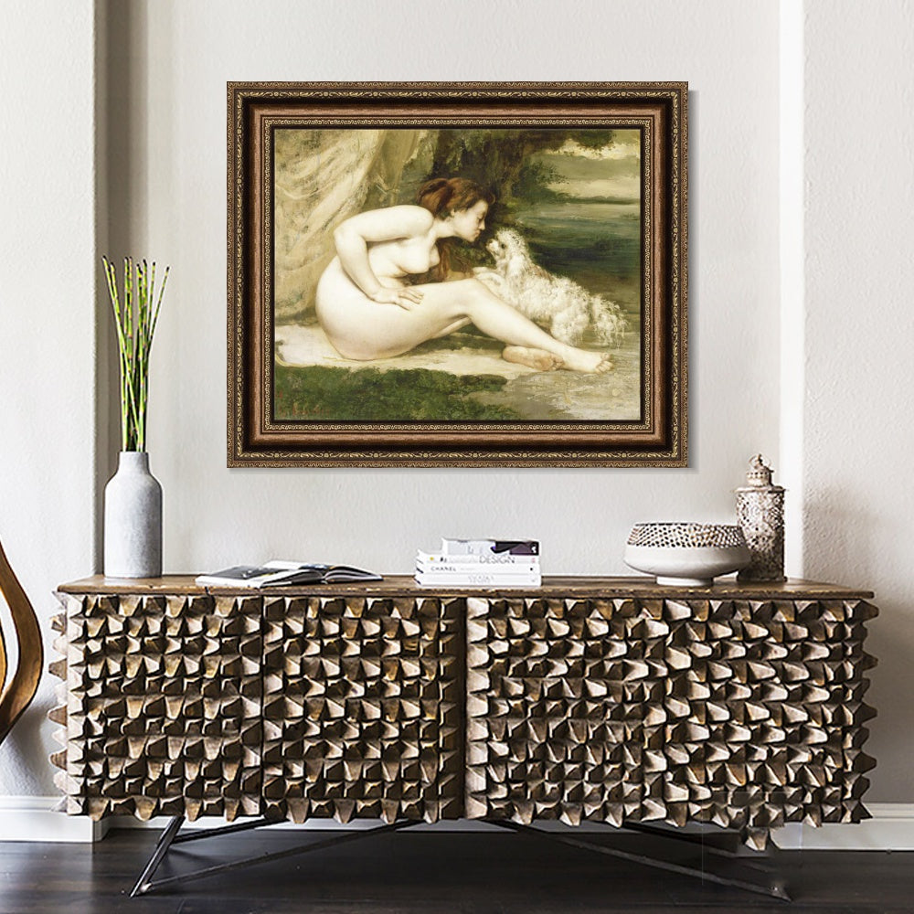 INVIN ART Framed Canvas Art Giclee Print Series#045 by Gustave Courbet Wall Art