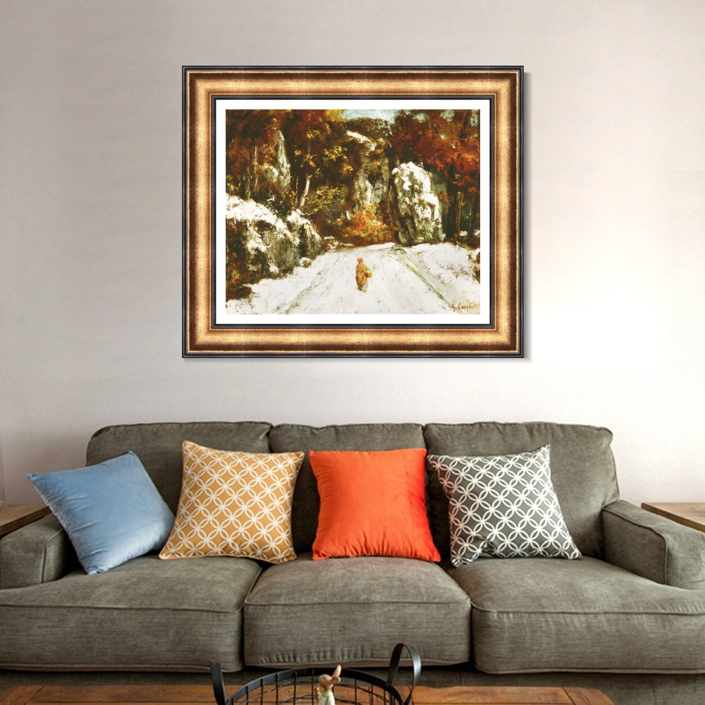 INVIN ART Framed Canvas Art Giclee Print Series#051 by Gustave Courbet Wall Art