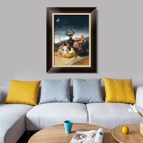 INVIN ART Framed Canvas Art Giclee Print The Sabbath of Witches by Francisco De Goya Wall Art Living Room Home Office Decorations