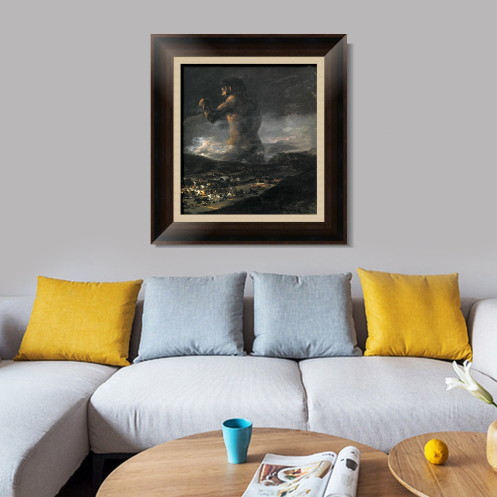 INVIN ART Framed Canvas Art Giclee Print The Colossus 1808 by Francisco De Goya Wall Art