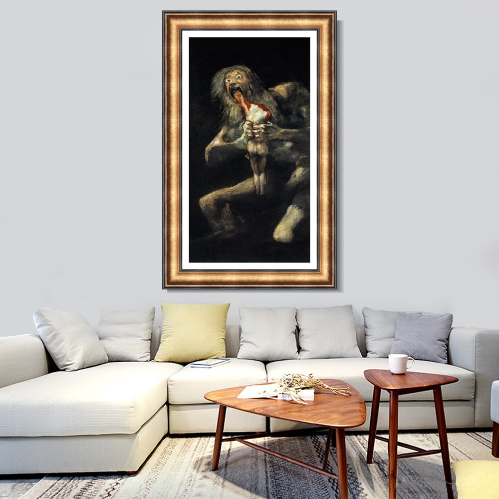 INVIN ART Framed Canvas Art Giclee Print Saturn Devouring His Son 1823 by Francisco De Goya Wall Art