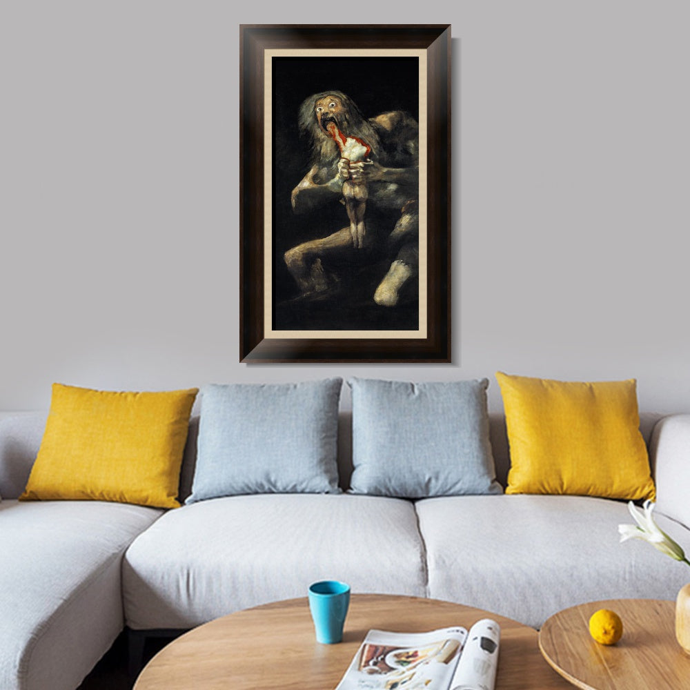 INVIN ART Framed Canvas Art Giclee Print Saturn Devouring His Son 1823 by Francisco De Goya Wall Art