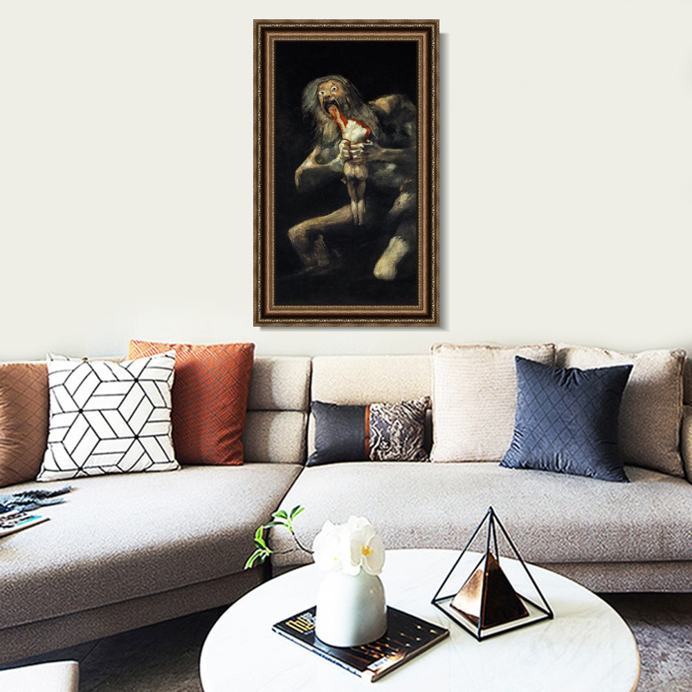 INVIN ART Framed Canvas Art Giclee Print Saturn Devouring His Son 1823 by Francisco De Goya Wall Art