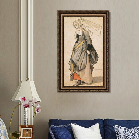 INVIN ART Framed Canvas Art Giclee Print Series#002 by Hans Holbein the Younger Wall Art Living Room Home Office Decorations
