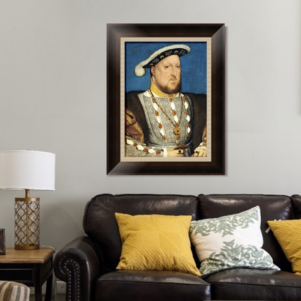 INVIN ART Framed Canvas Art Giclee Print Portrait of Henry VIII of England by Hans Holbein the Younger Wall Art