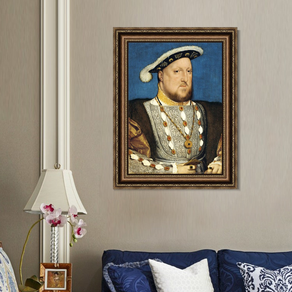 INVIN ART Framed Canvas Art Giclee Print Portrait of Henry VIII of England by Hans Holbein the Younger Wall Art