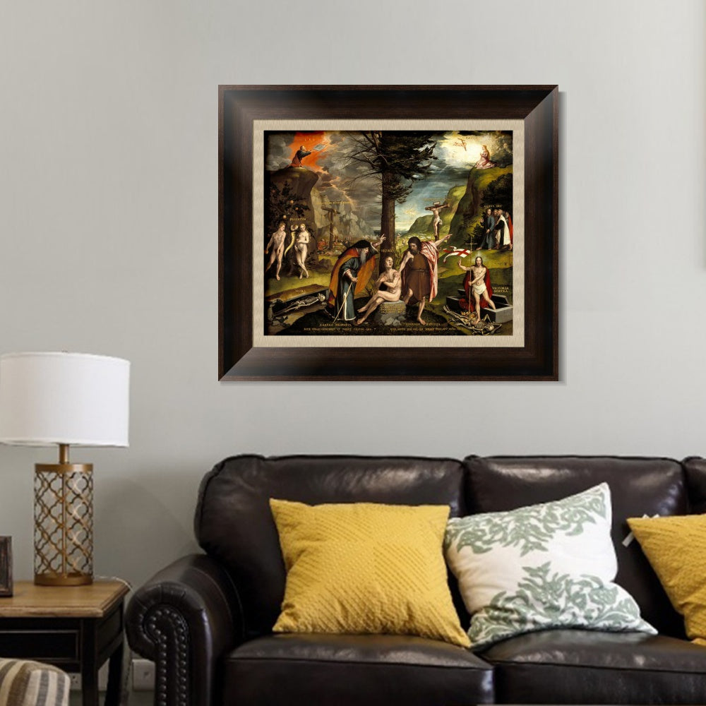 INVIN ART Framed Canvas Art Giclee Print An Allegory of the Old and New Testaments 1530 by Hans Holbein the Younger