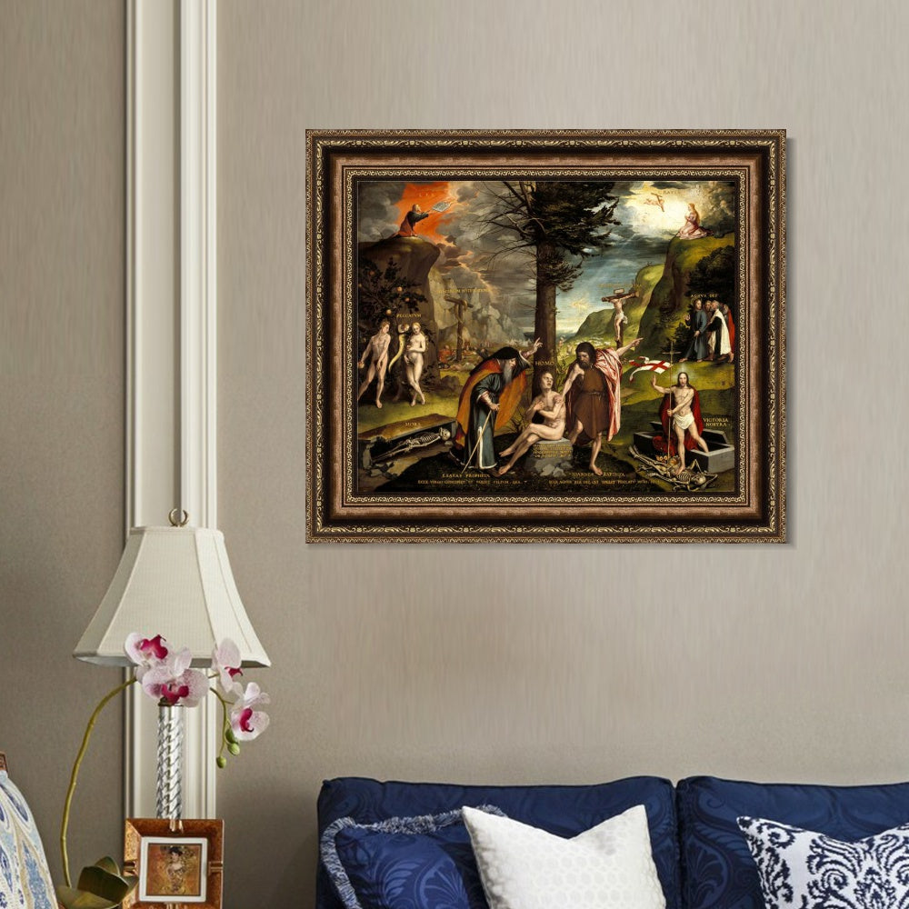 INVIN ART Framed Canvas Art Giclee Print An Allegory of the Old and New Testaments 1530 by Hans Holbein the Younger