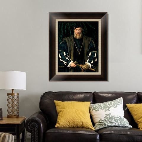 INVIN ART Framed Canvas Art Giclee Print Portrait of Charles De Solier, Lord of Morette by Hans Holbein the Younger