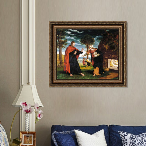 INVIN ART Framed Canvas Art Giclee Print Do not touch me by Hans Holbein the Younger Wall Art Living Room Home Office Decorations