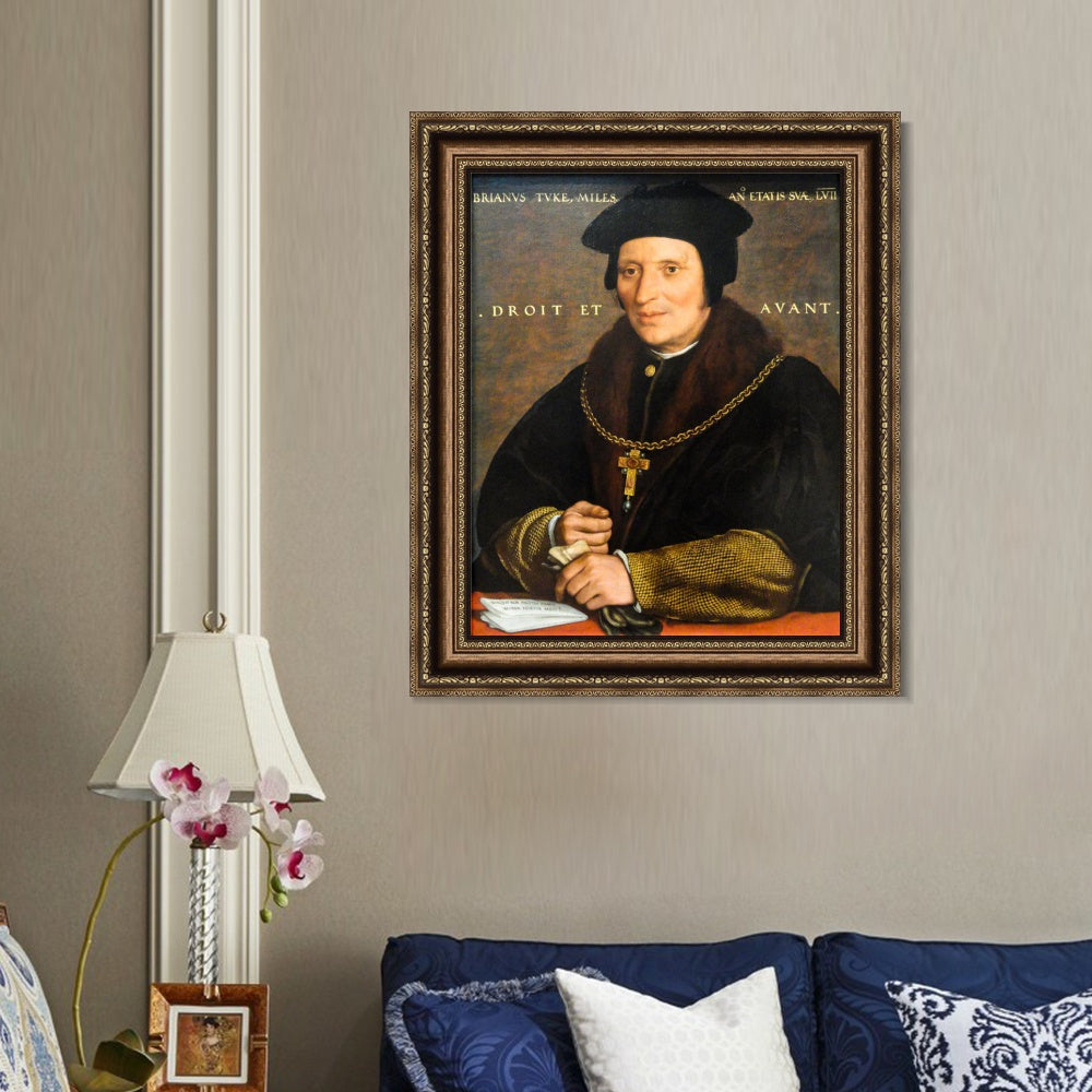 INVIN ART Framed Canvas Art Giclee Print Sir Brian Tuke by Hans Holbein the Younger Wall Art