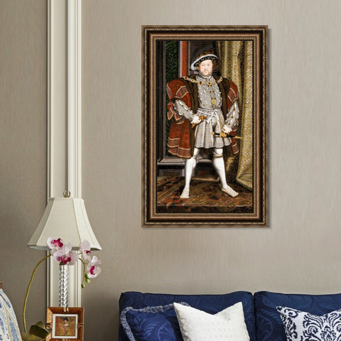 INVIN ART Framed Canvas Art Giclee Print Portrait of King Henry VIII by Hans Holbein the Younger Wall Art Living Room Home Office Decorations