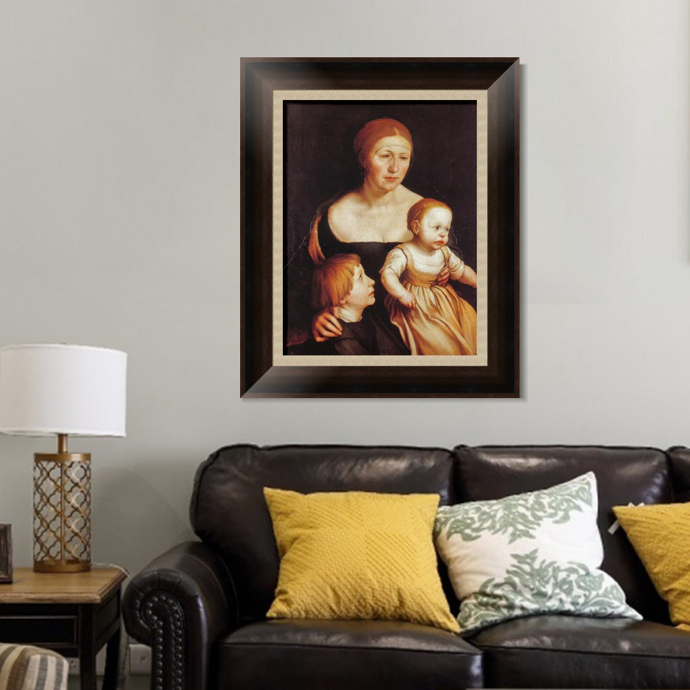 INVIN ART Framed Canvas Art Giclee Print the Artists Family by Hans Holbein the Younger Wall Art