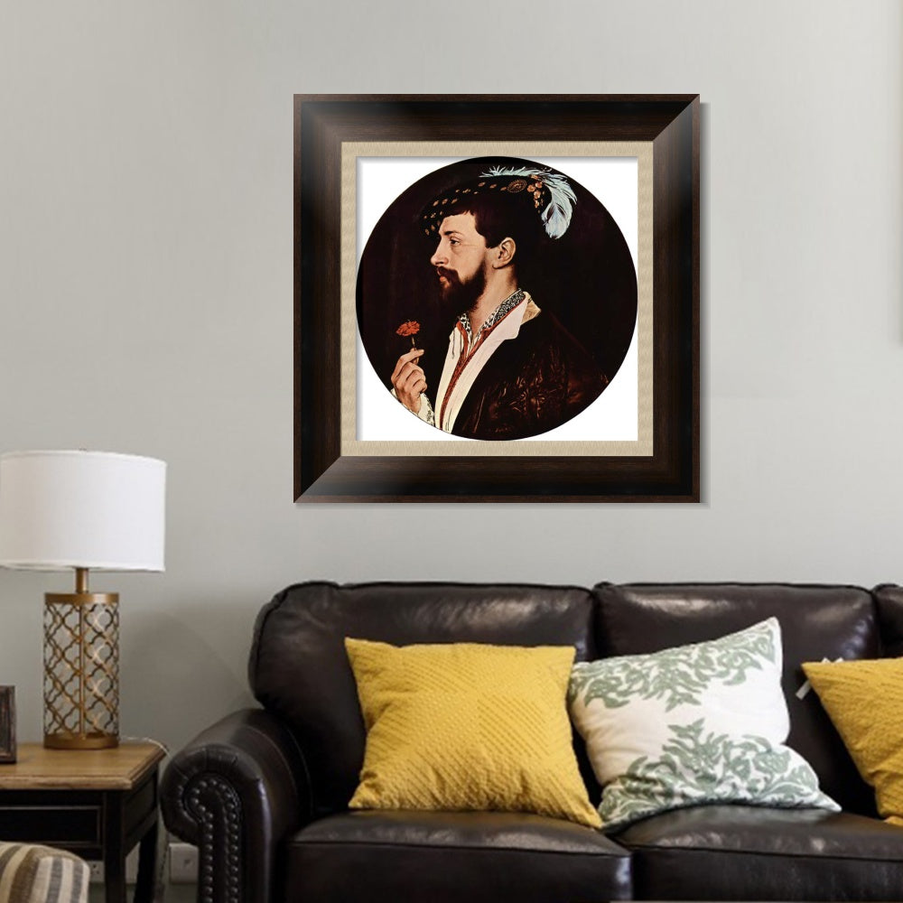 INVIN ART Framed Canvas Art Giclee Print Portrait of Simon George by Hans Holbein the Younger Wall Art