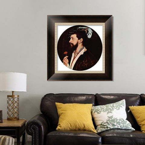 INVIN ART Framed Canvas Art Giclee Print Portrait of Simon George by Hans Holbein the Younger Wall Art Living Room Home Office Decorations