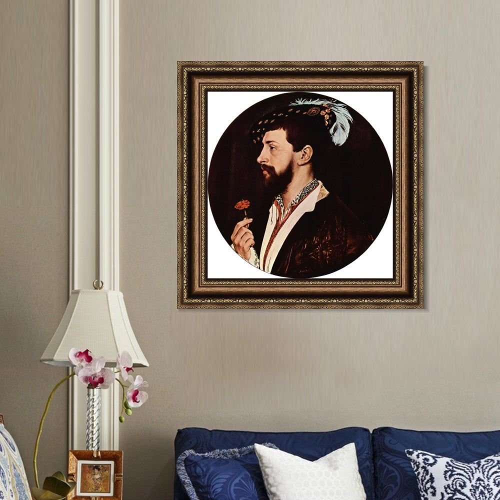 INVIN ART Framed Canvas Art Giclee Print Portrait of Simon George by Hans Holbein the Younger Wall Art