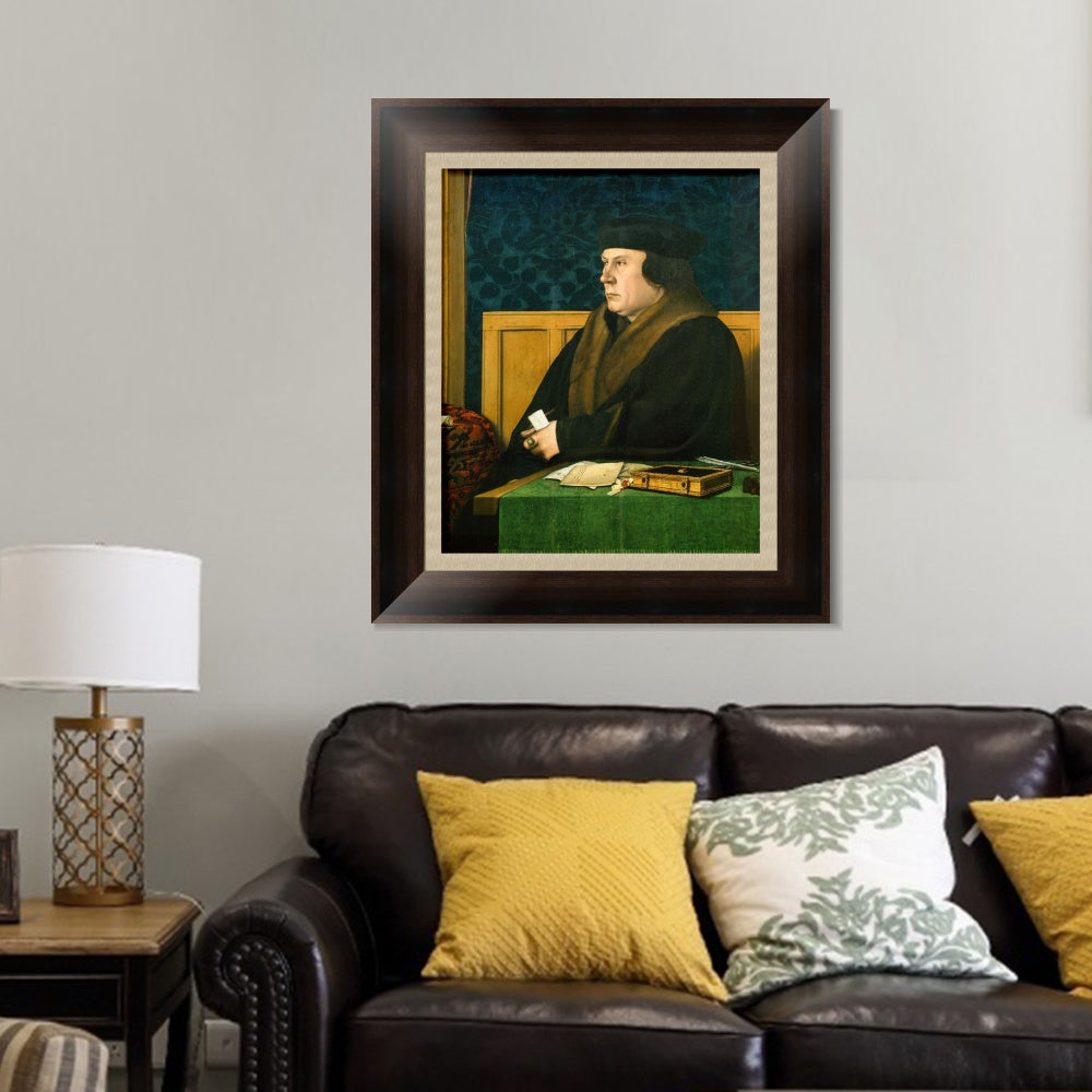 INVIN ART Framed Canvas Art Giclee Print Portrait of Thomas Cromwell by Hans Holbein the Younger Wall Art