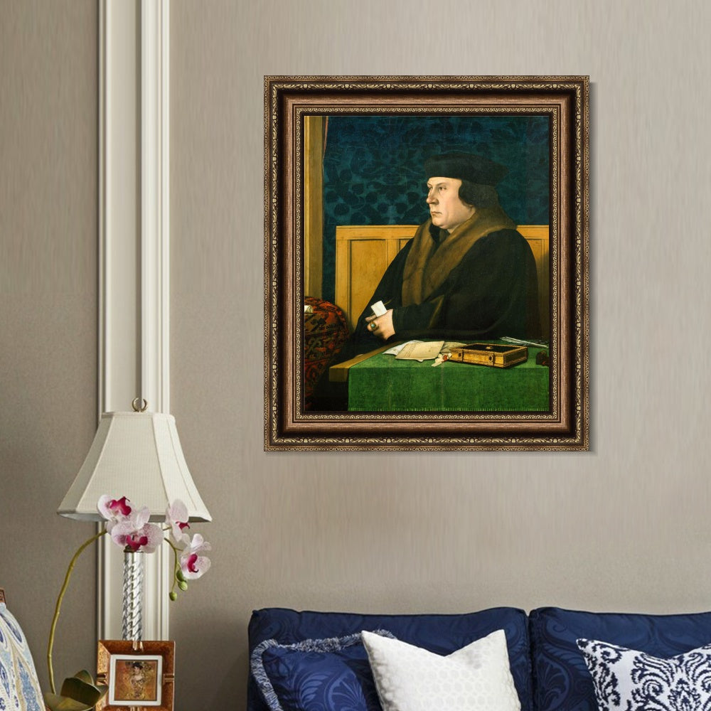 INVIN ART Framed Canvas Art Giclee Print Portrait of Thomas Cromwell by Hans Holbein the Younger Wall Art