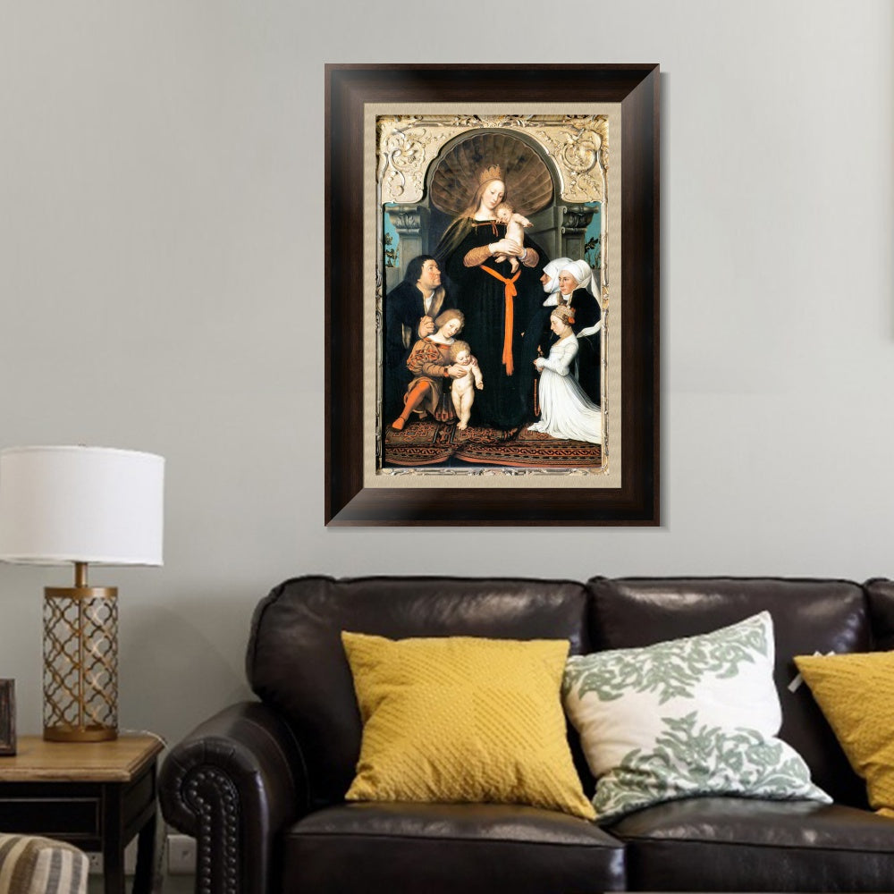 INVIN ART Framed Canvas Art Giclee Print Darmstadt Madonna by Hans Holbein the Younger Wall Art