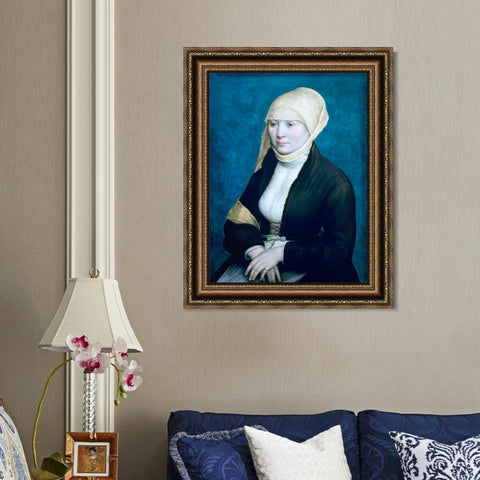 INVIN ART Framed Canvas Art Giclee Print Presumed Portrait of the Artists Wife by Hans Holbein the Younger Wall Art Living Room Home Office Decorations