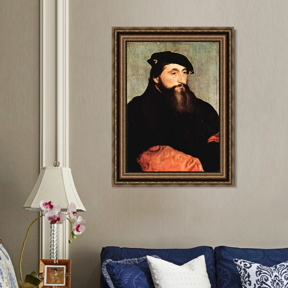 INVIN ART Framed Canvas Art Giclee Print Portrait of Duke Antony the Good of Lorraine by Hans Holbein the Younger Wall Art