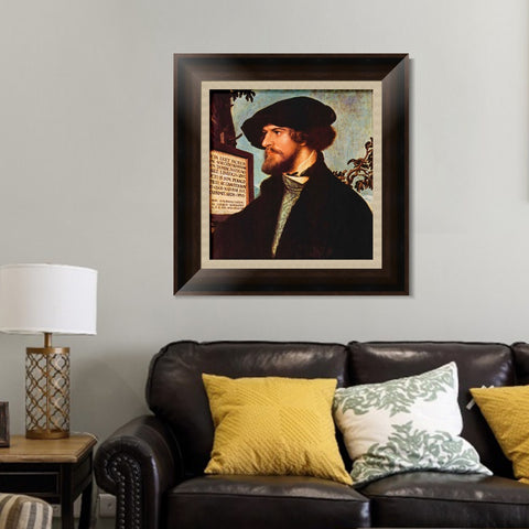 INVIN ART Framed Canvas Art Giclee Print Portrait of Bonifacius Amerbach by Hans Holbein the Younger Wall Art Living Room Home Office Decorations