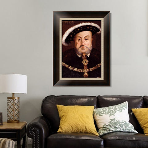 INVIN ART Framed Canvas Art Giclee Print Portrait of King Henry VIII by Hans Holbein the Younger Wall Art Living Room Home Office Decorations